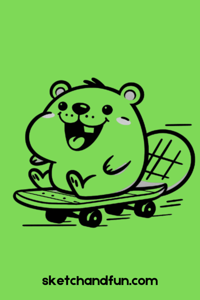 Beaver on a Skateboard 