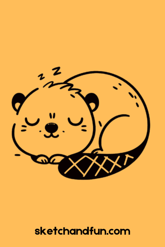 Cute Beaver Drawing