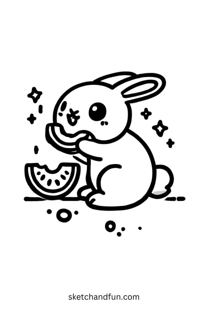 Bunny Eating a Snack 🍉