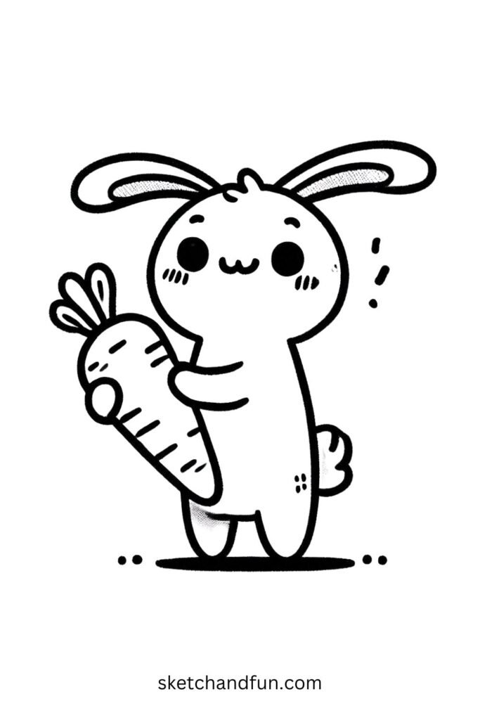 Bunny Holding a Carrot 🥕