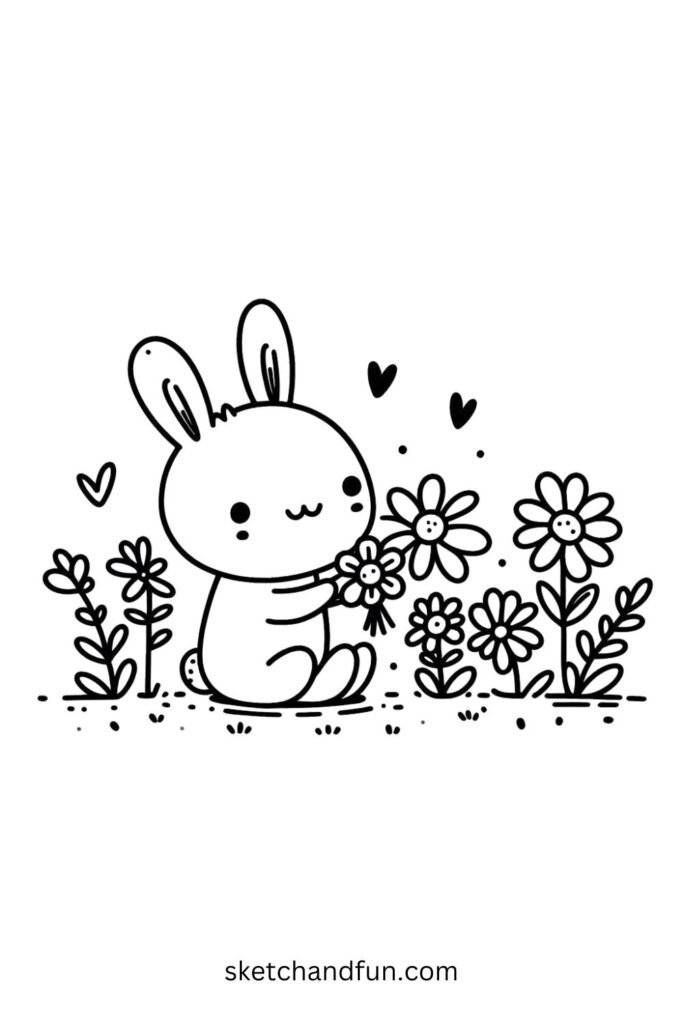 Bunny with Flowers 🌺