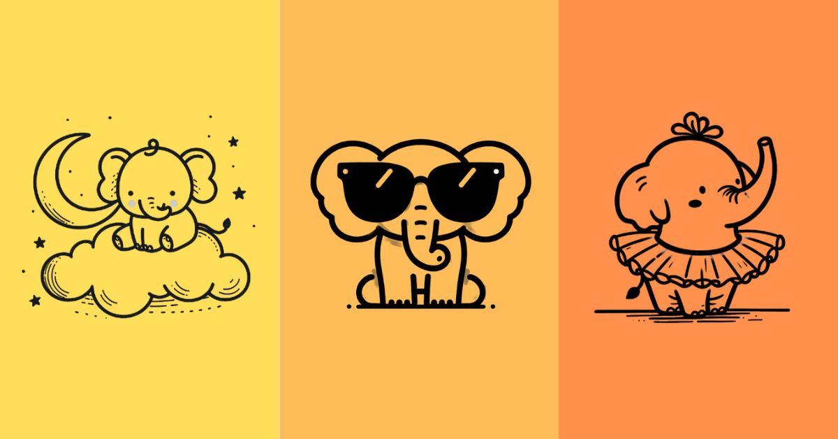 Easy Cute Elephant Drawing Ideas