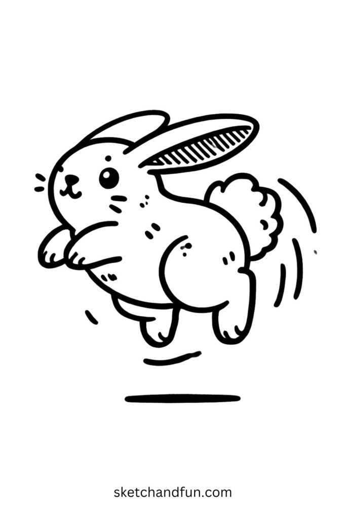 Hopping Bunny Drawing 🌿