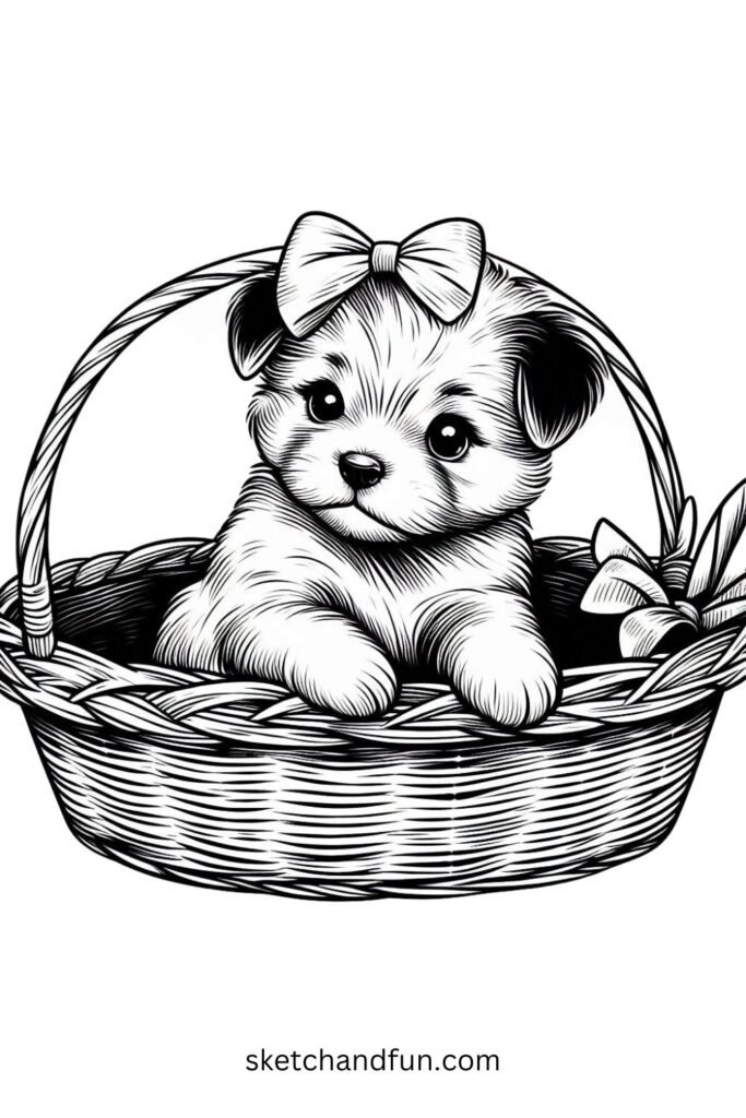 Puppy in a Basket 🧺