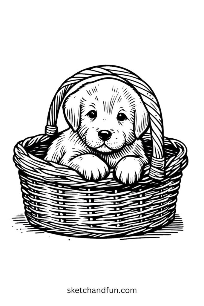 Puppy in a Basket 🧺