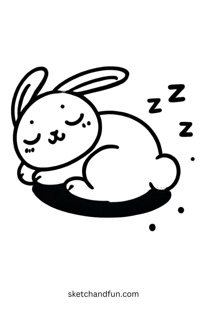 Sleeping Bunny Drawing 🌙