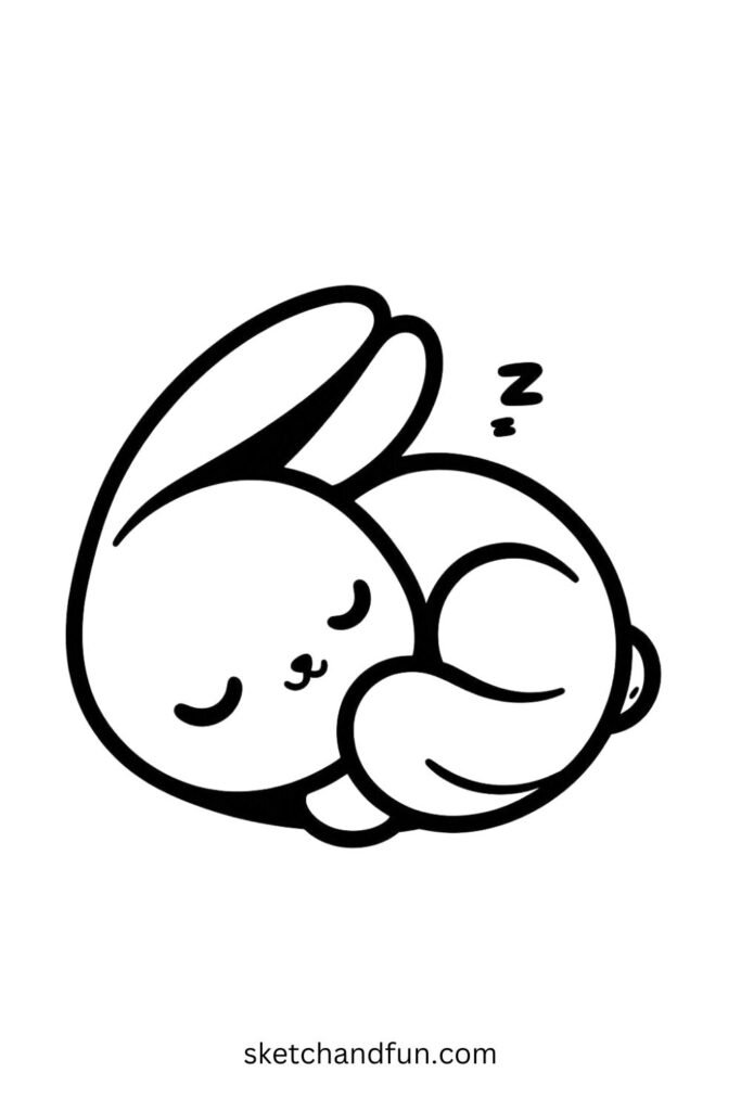 Sleeping Bunny Drawing 🌙