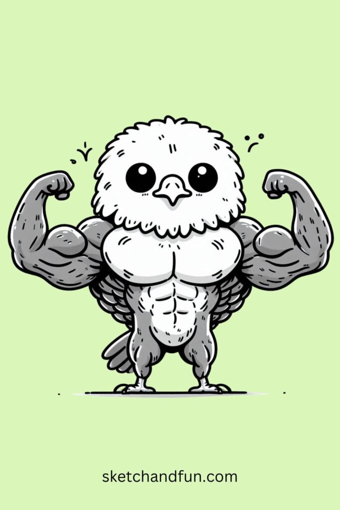 Buff Eagle with Tiny Wings, Big Muscles 