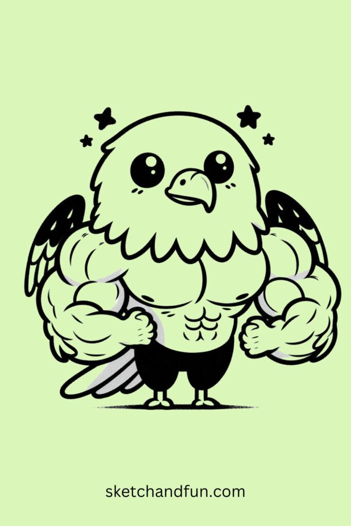 Buff Eagle with Tiny Wings, Big Muscles 