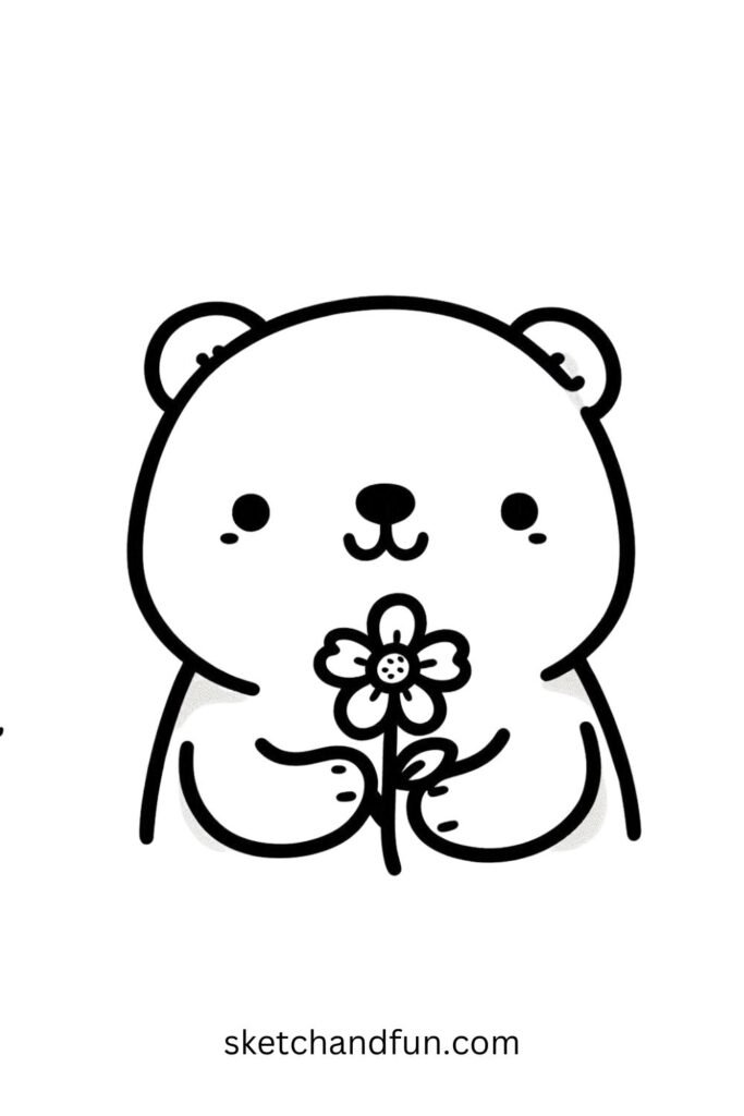 Bear Holding a Flower 🌸🐻