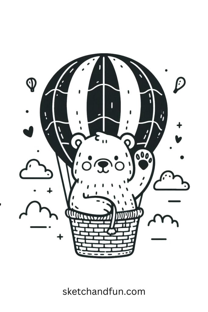 Bear in a Hot Air Balloon 🎈🐻