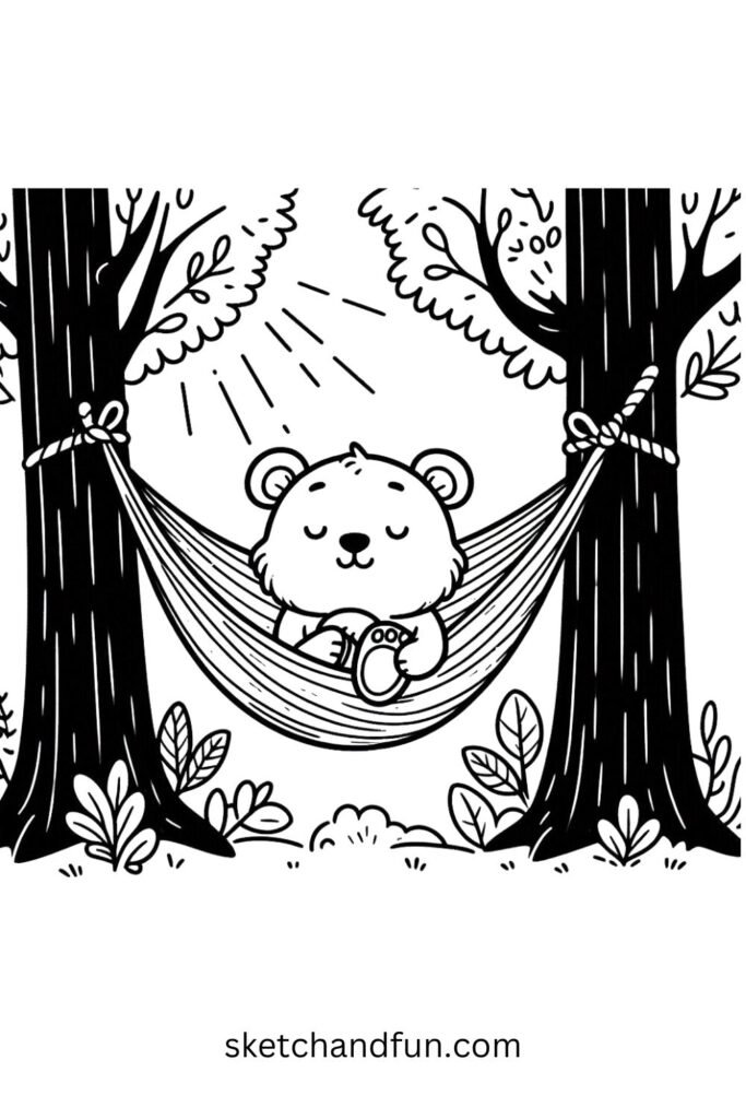 Bear Cub in a Hammock 🐾🌳