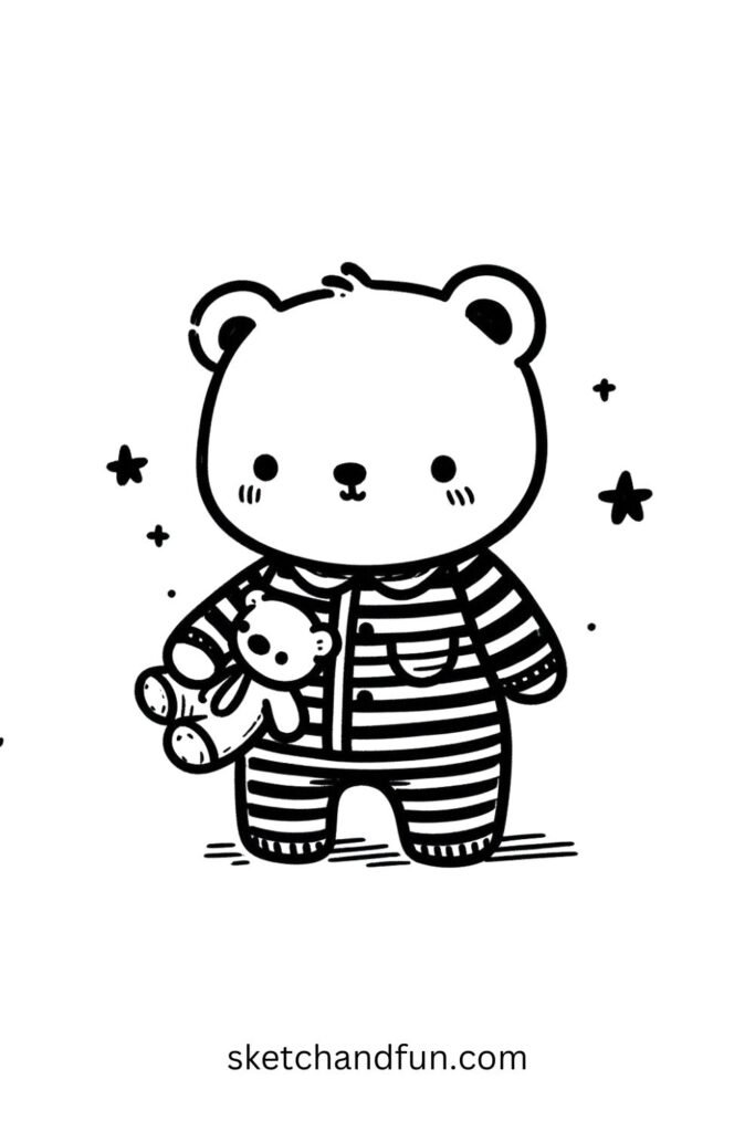 Cute Bear in Pajamas 🛏️🐻