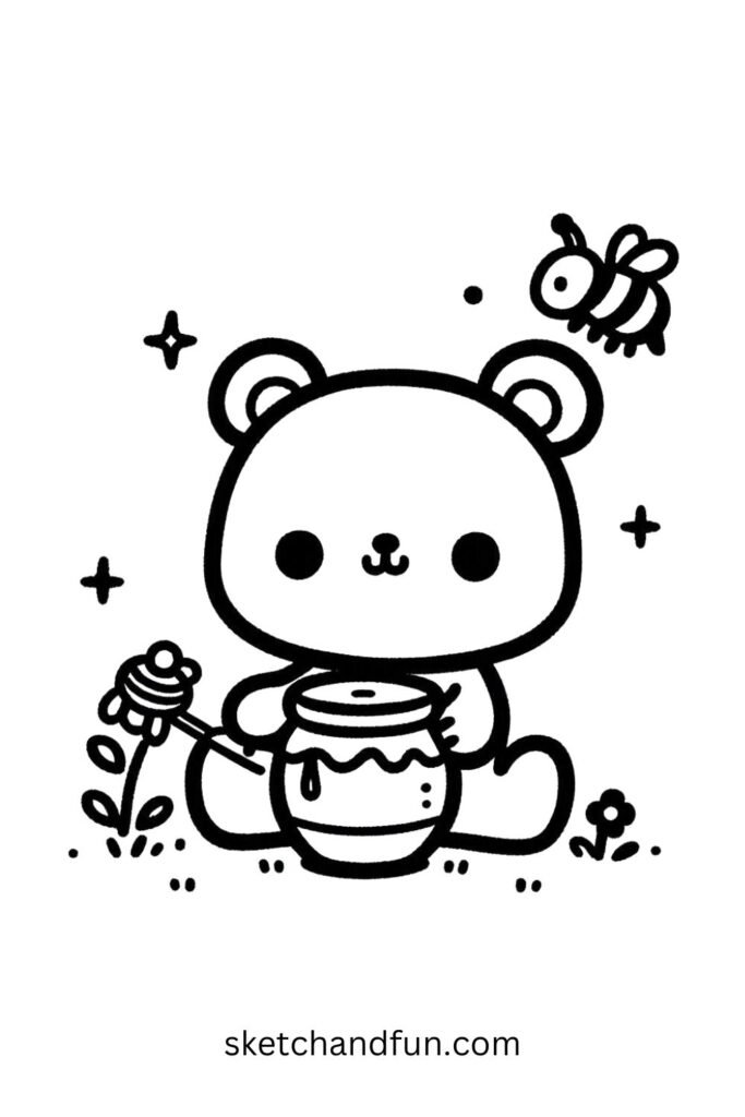 Baby Bear with a Honey Pot 🍯🐝