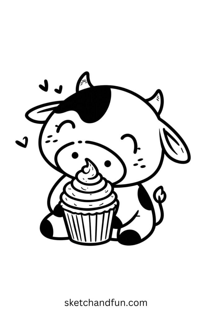 Cute Cow and Cupcake Fun 🧁🐮