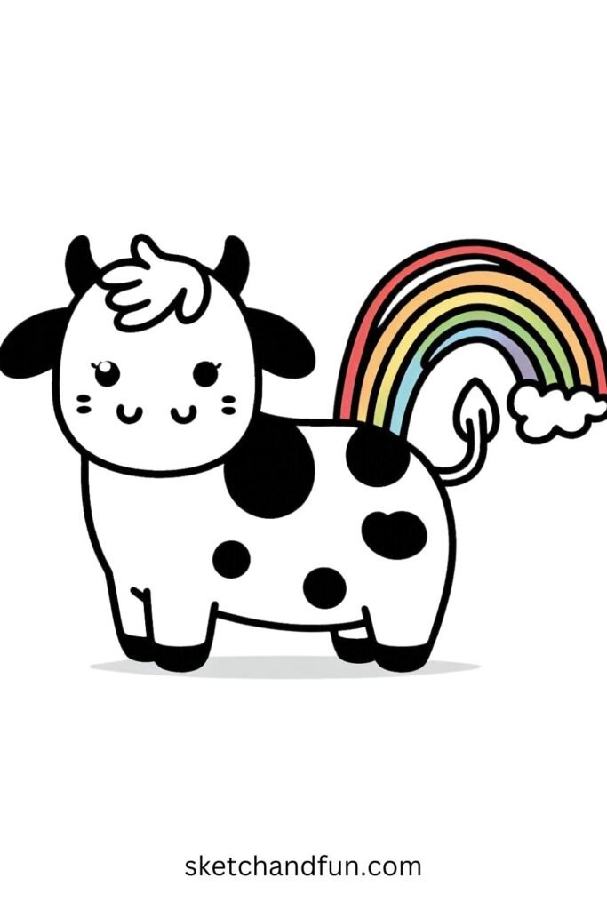 Rainbow Tail Cow 🌈🐄