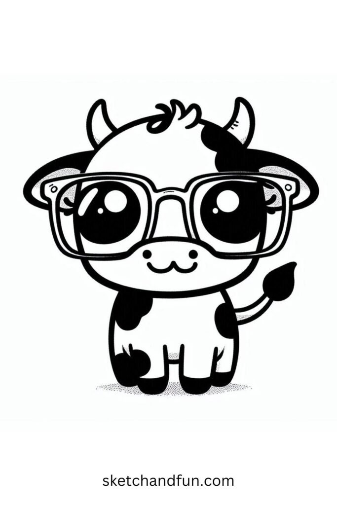 Adorable Cow with Glasses 🤓🐄