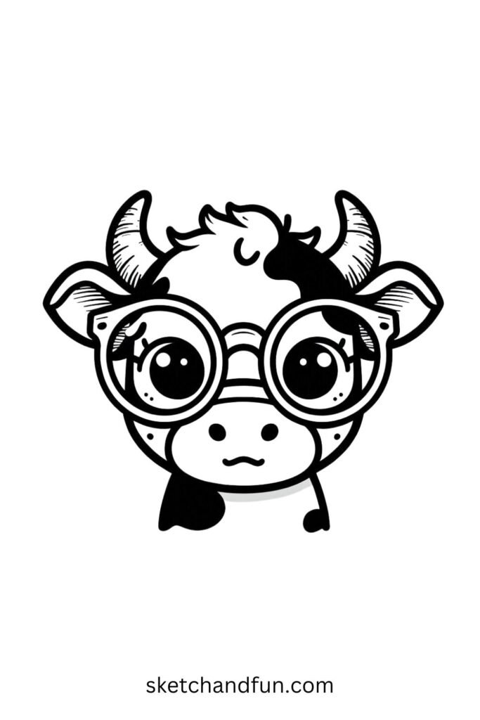 Adorable Cow with Glasses 🤓🐄