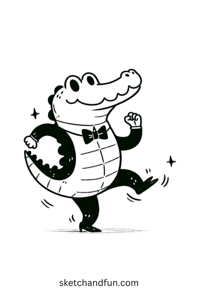 Dancing Alligator Drawing