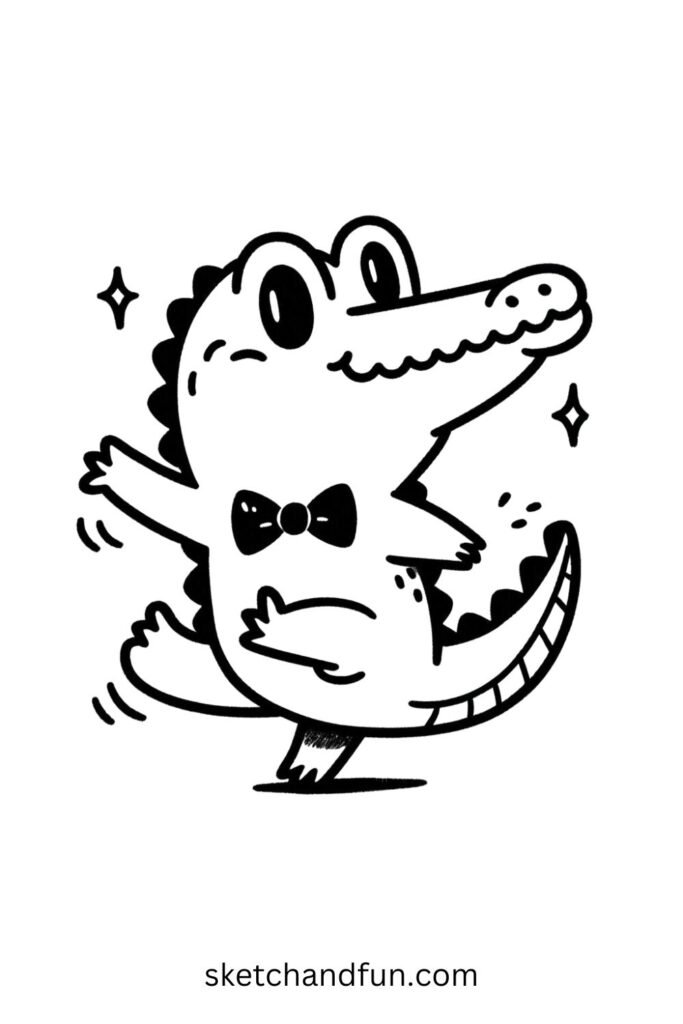 Dancing Alligator Drawing