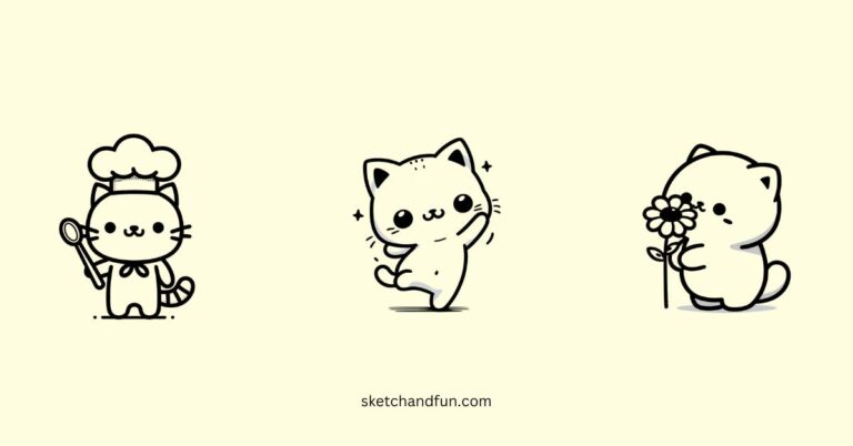 Easy cute cat drawing ideas for kids