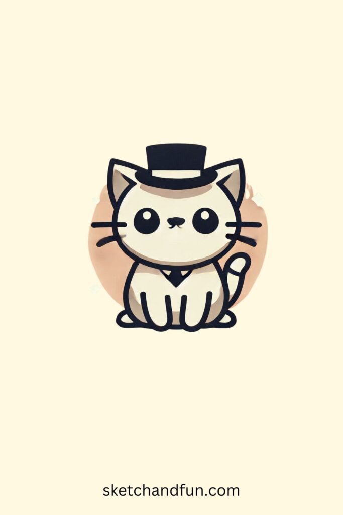 Fancy Cat Easy Drawing
