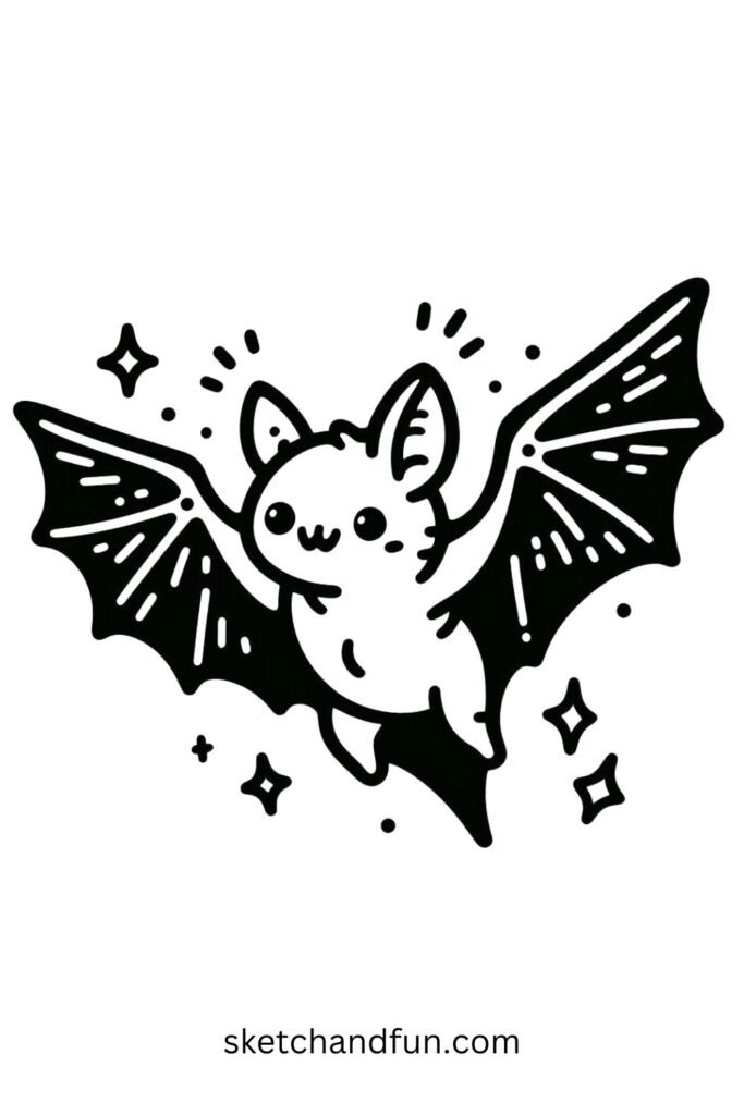 Cute Bat in Flight 