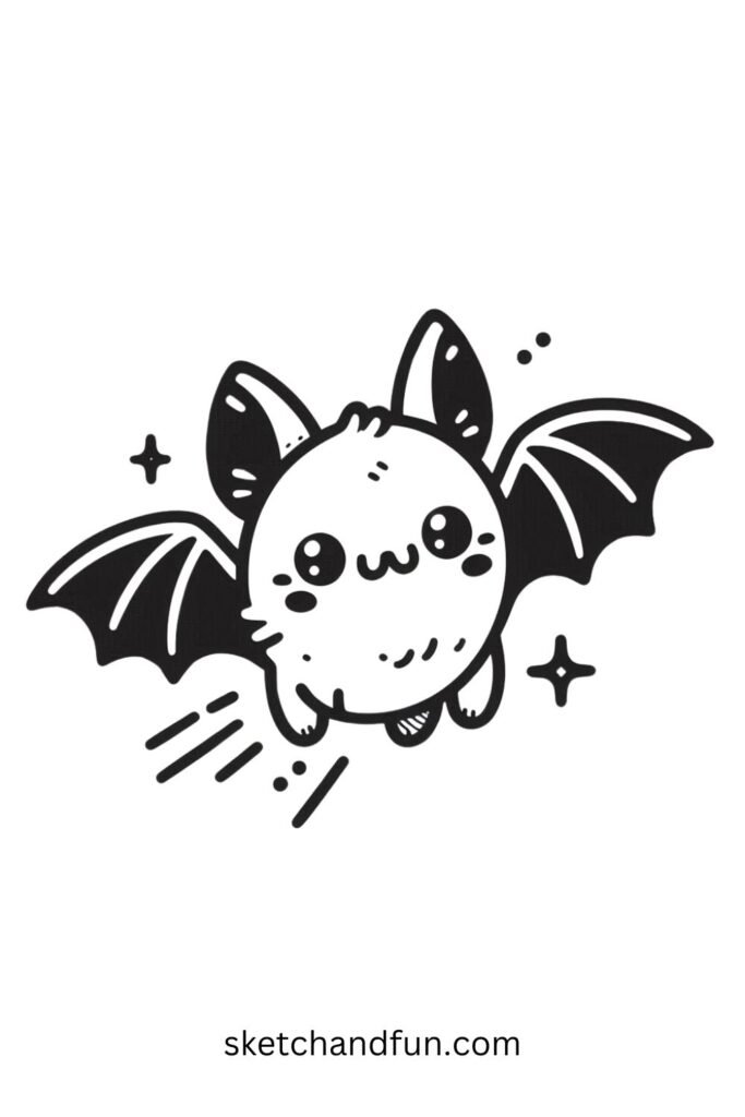 Cute Bat in Flight 