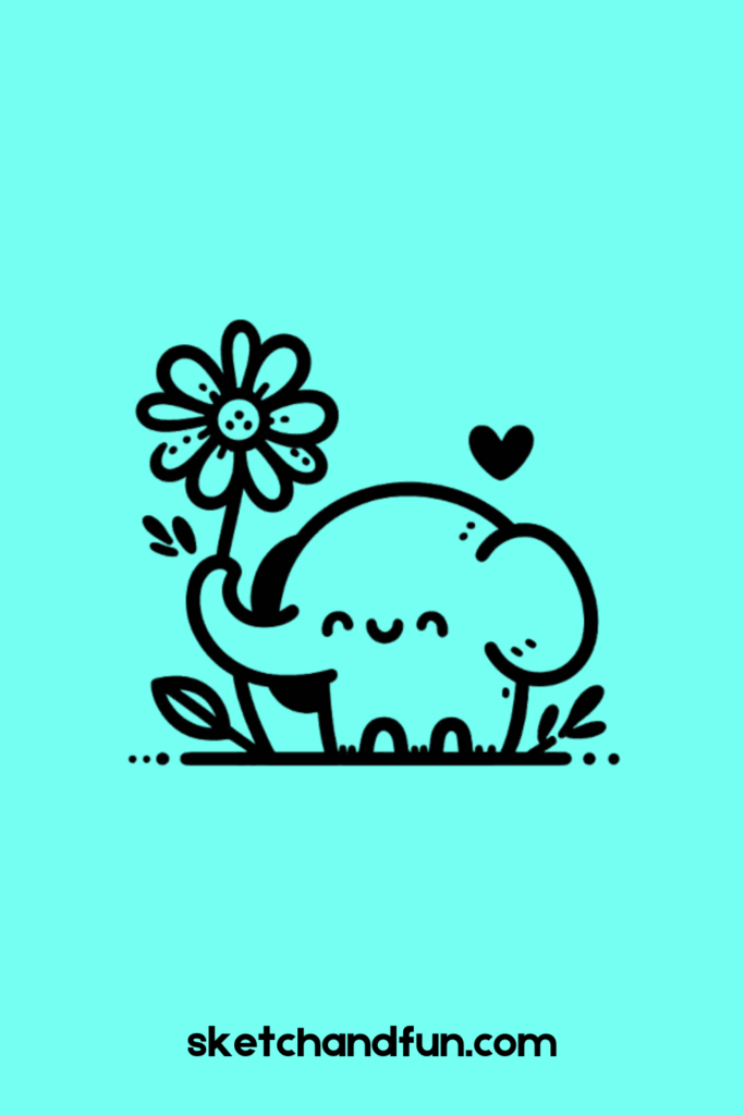 Elephant Holding a Flower 🌸