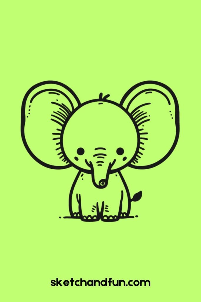 cute elephant drawing