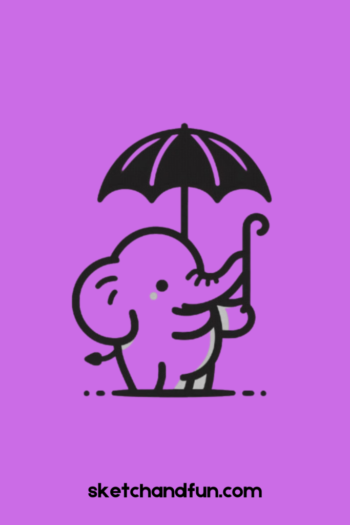 Elephant Holding an Umbrella ☂️