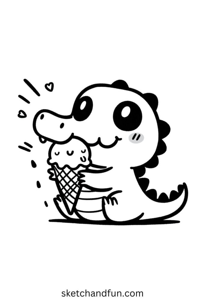 Ice Cream-Loving Alligator 🍦