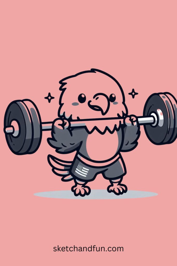 Eagle Carrying a Barbell