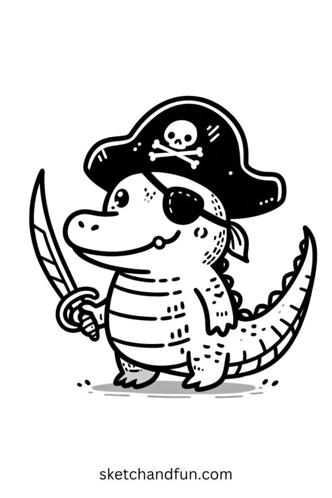 Pirate Alligator Drawing☠️