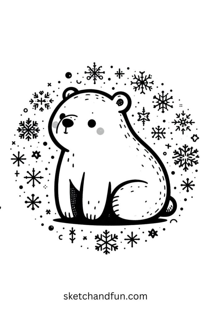 Polar Bear with Snowflakes ❄️🐾