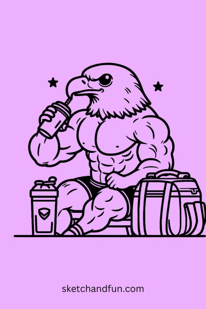 Eagle with a Protein Shake 