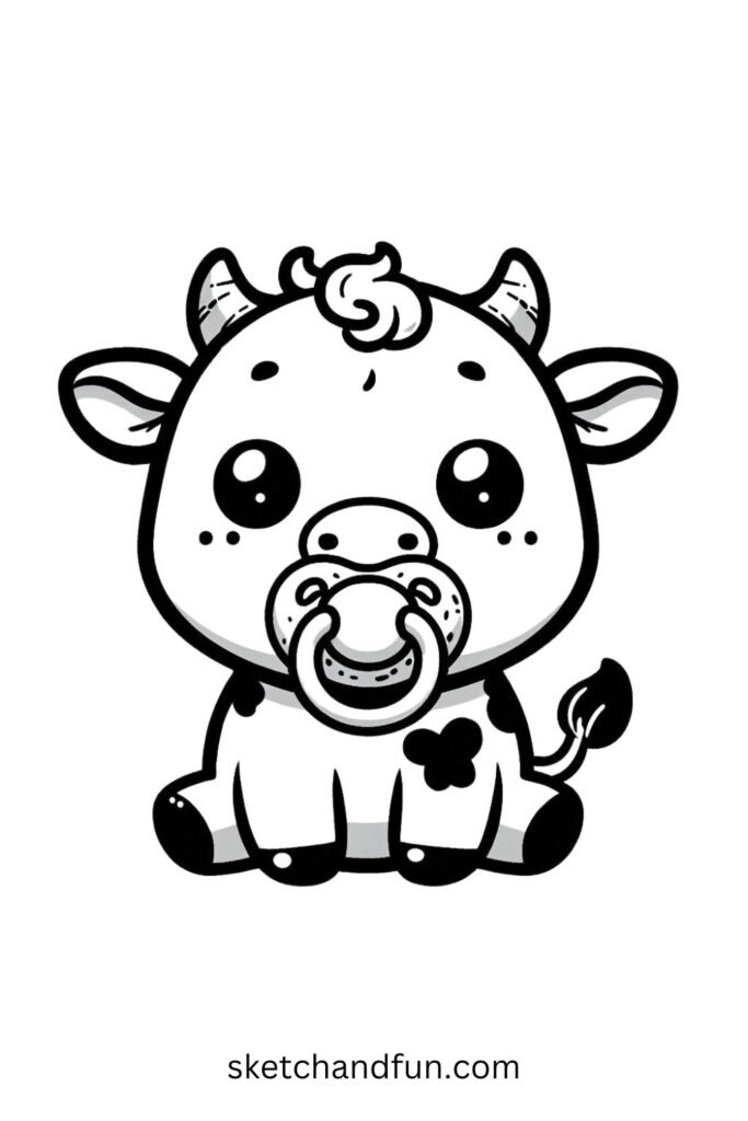 Baby Cow with a Pacifier 🍼🐄