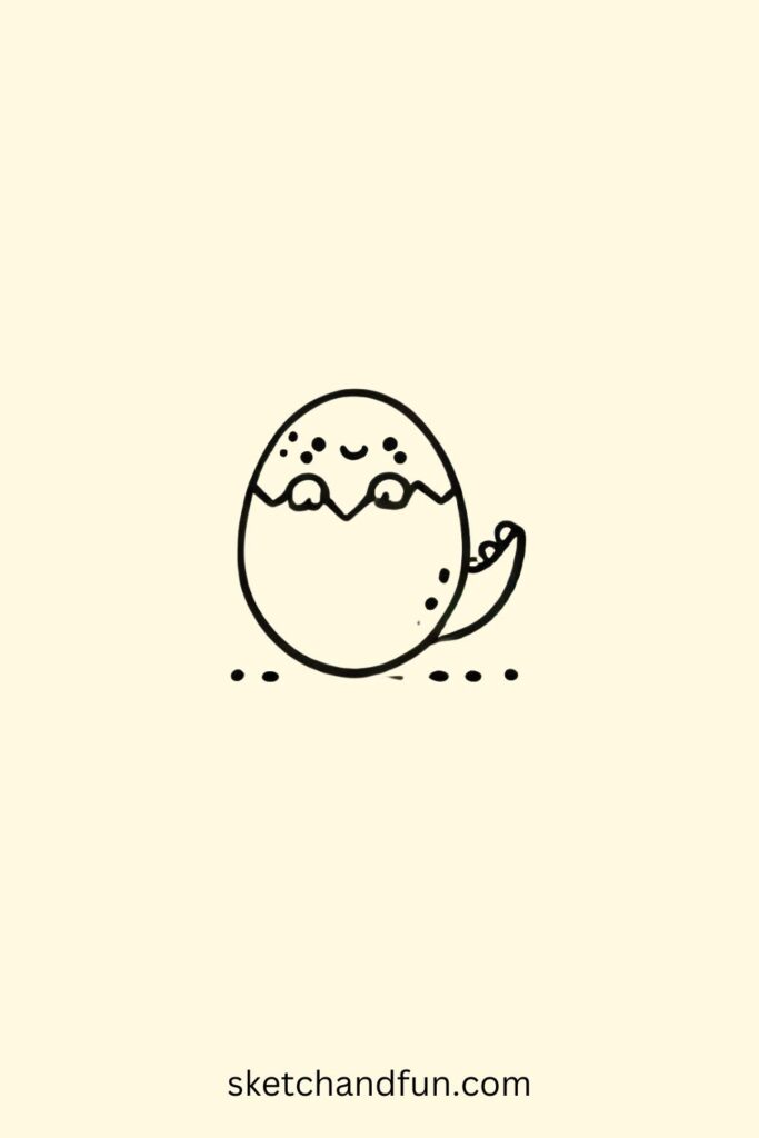 Easy Dinosaur Drawing, Dinosaur Egg Drawing