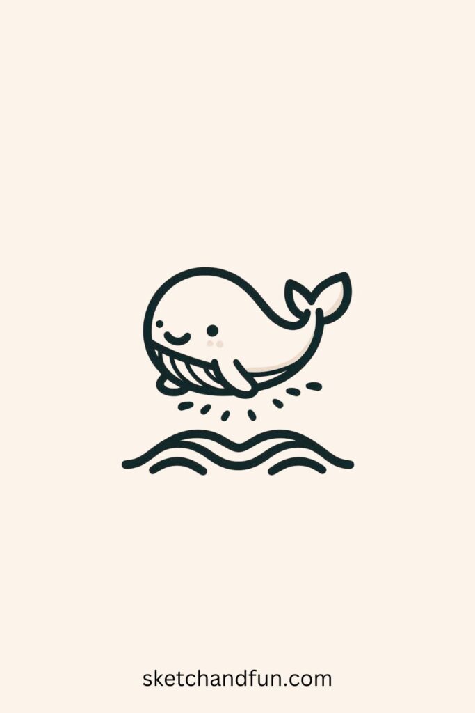 Whale Drawing Cute, Jumping Whale