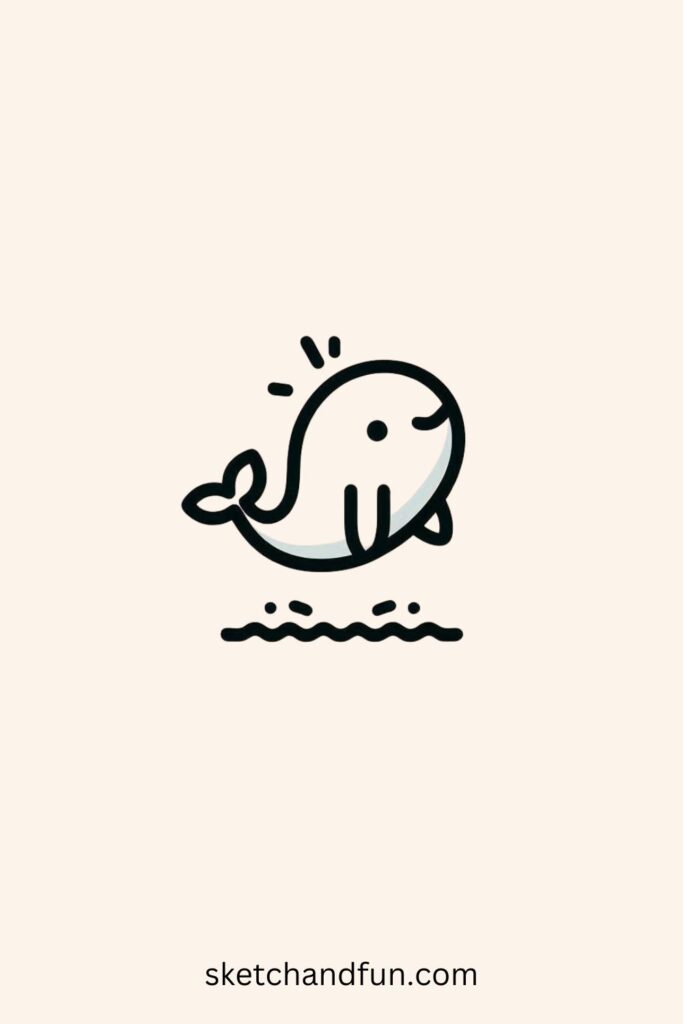 Whale Drawing Cute, Jumping Whale