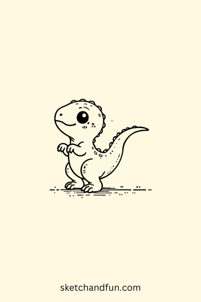 Cute Dinosaur Drawing, Mini Velociraptor Drawing