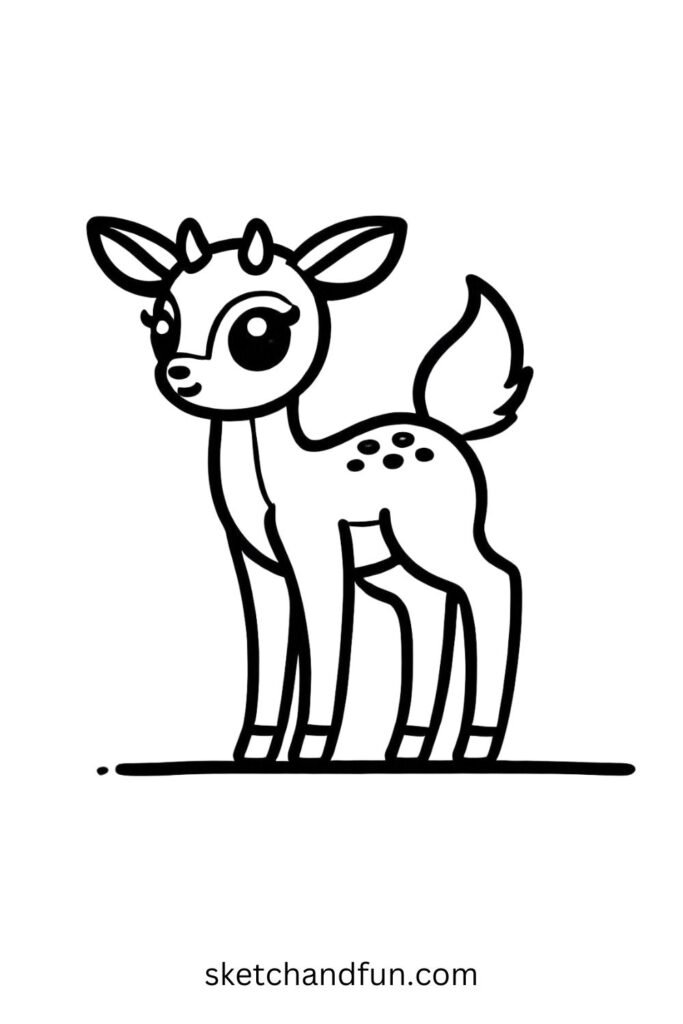 Minimalist Antelope Outline