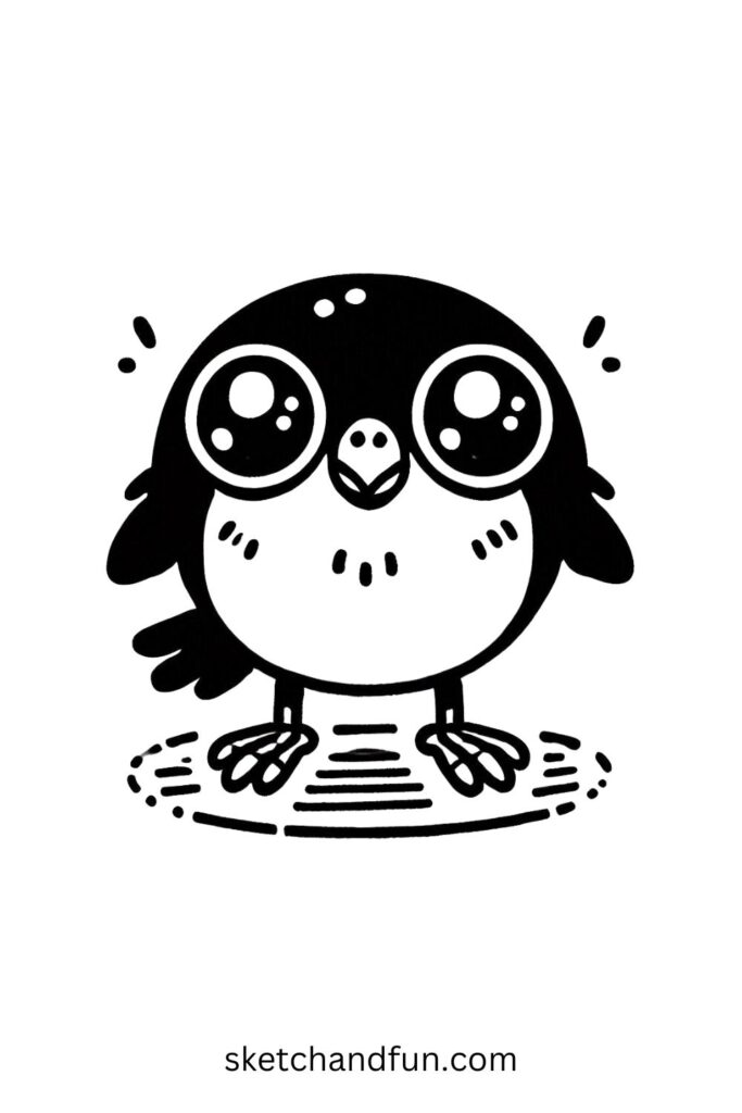 Baby Crow Drawing🐣