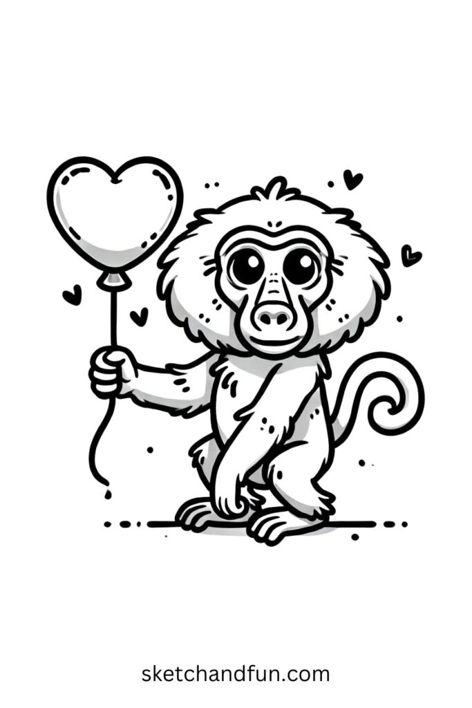 Baboon with a Balloon