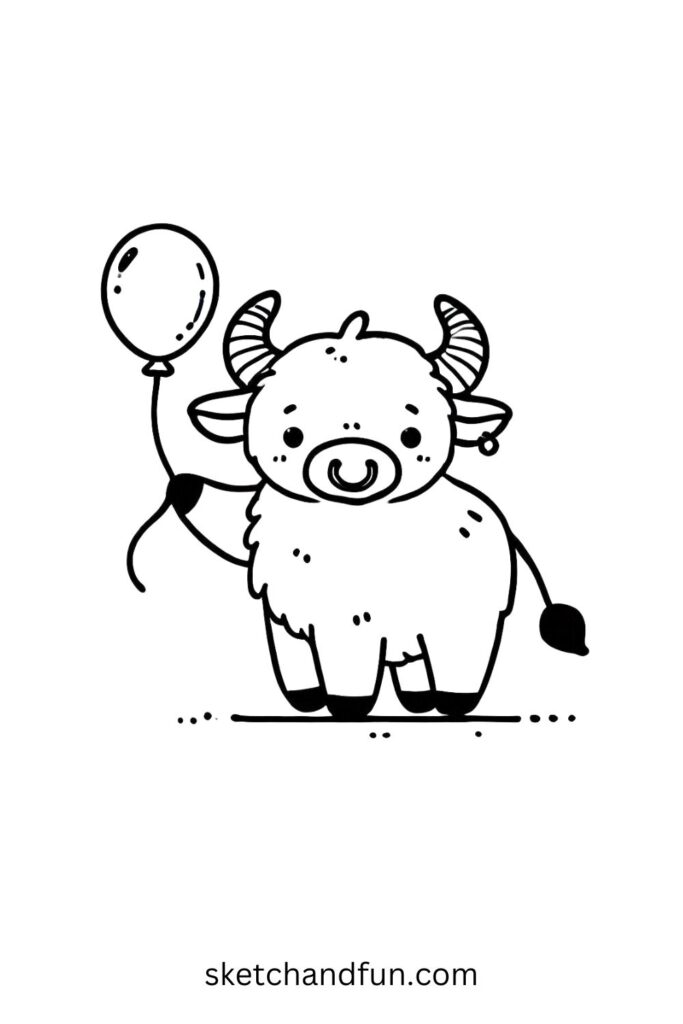 Buffalo Holding a Balloon 