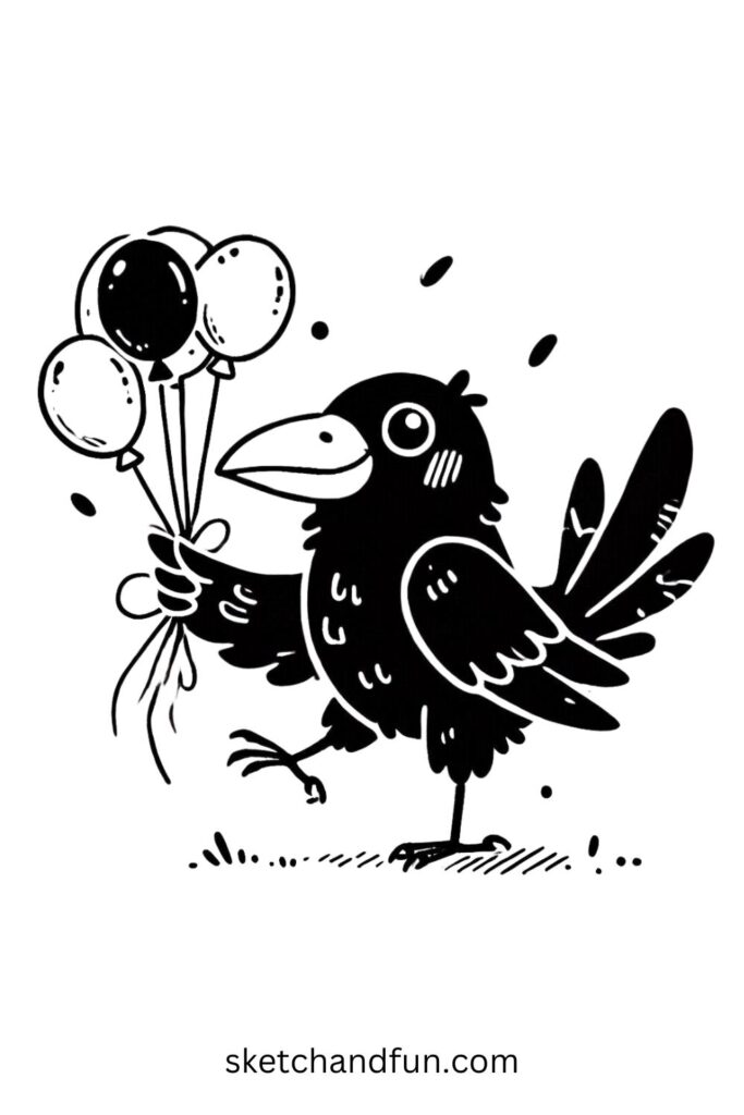 Crow with Balloons 🎈