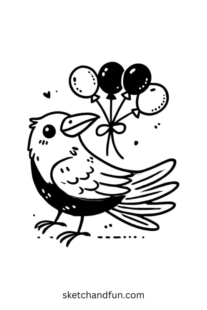 Crow with Balloons 🎈