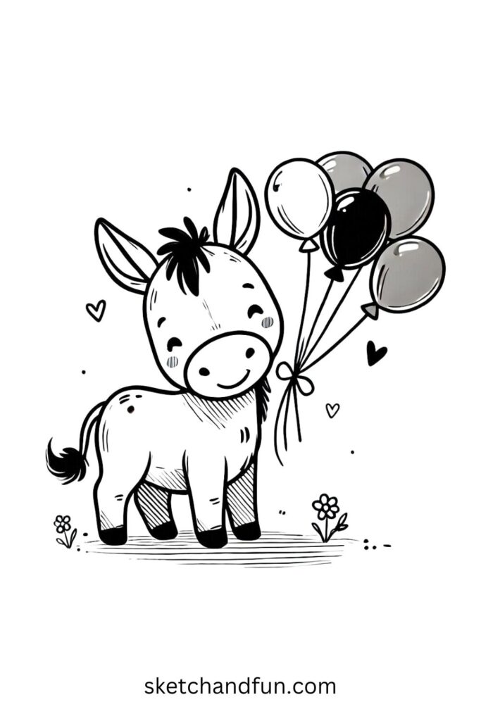 Donkey Carrying Balloons 