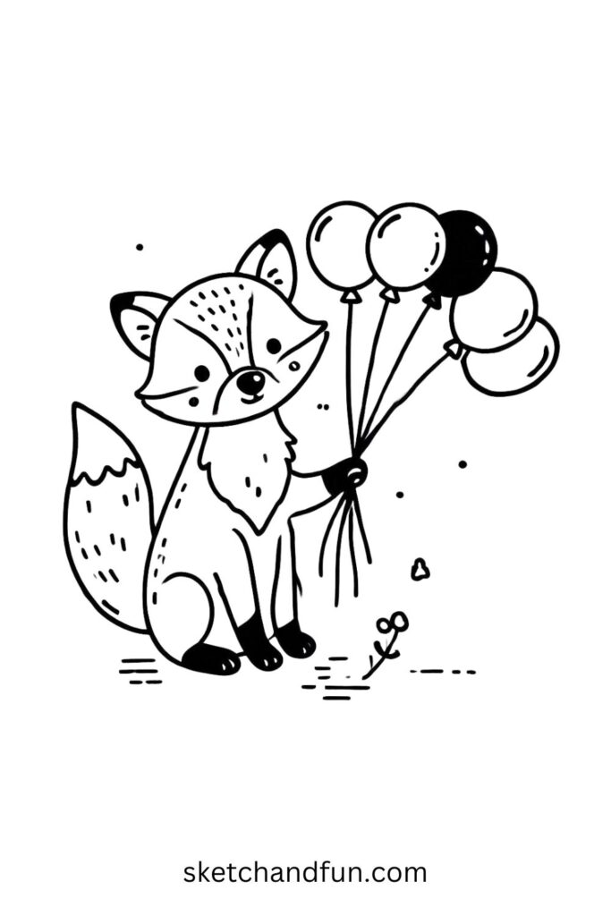 Fox with Balloons