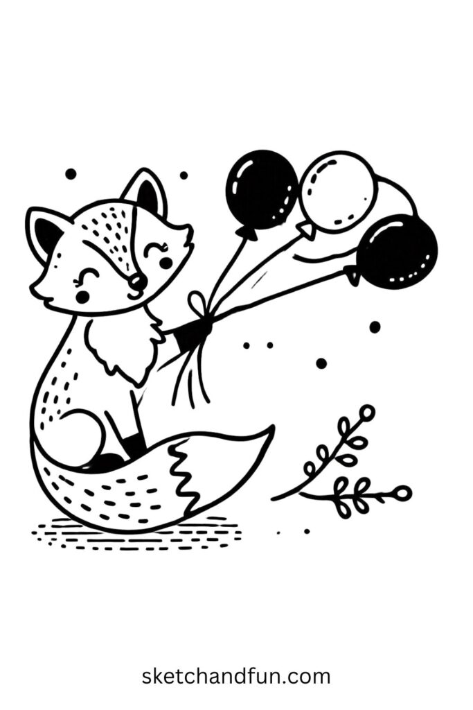 Fox with Balloons